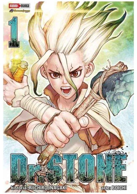 Dr Stone 01 - Panini Argentina En Dr. Stone, Taiju Oki, un adolescente fuerte pero algo torpe, decide finalmente declarar su amor a Yuzuriha, pero algo totalmente inesperado ocurre: todo el planeta es repentinamente convertido en piedra por una causa misteriosa. Después de más de 3.600 años, Taiju se despierta en un mundo completamente desolado, donde la humanidad permanece petrificada. Lo que parecía una catástrofe irreversible se convierte en el comienzo de una nueva era para Taiju, quien pronto descubre que su amigo de toda la vida, Senku, un prodigio científico, ha sobrevivido. Juntos, se proponen reconstruir la civilización humana desde cero, utilizando la ciencia como la clave para restaurar el progreso y salvar al mundo. A lo largo de esta emocionante aventura, se enfrentan a retos increíbles, desde el desarrollo de la tecnología más básica hasta el manejo de conflictos con nuevas amenazas que acechan en el mundo post-apocalíptico. Acompañados por Yuzuriha, el amor de Taiju, y otros personajes singulares, los protagonistas lucharán por crear una nueva civilización, donde el conocimiento y la ciencia sean la piedra angular del renacimiento de la humanidad. ¿Podrán evitar que las criaturas salvajes y los nuevos enemigos los destruyan antes de que puedan reconstruir el mundo? En Dr. Stone, la ciencia y la aventura se combinan para ofrecer una historia de supervivencia, ingenio y amistad. ¿Lograrán Taiju y Senku cumplir su misión de revivir la humanidad y evitar regresar a la Edad de Piedra?