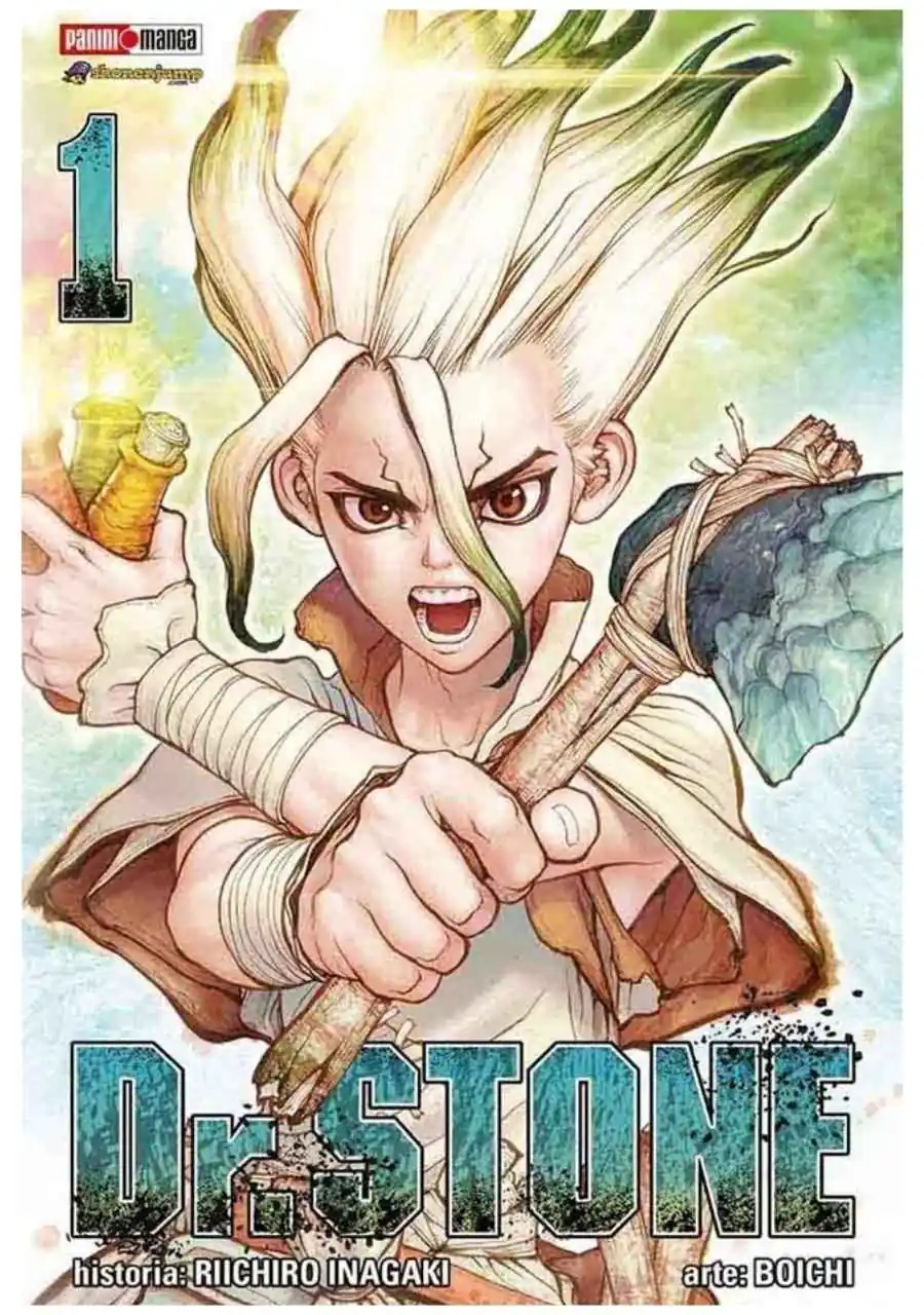 Dr Stone 01 - Panini Argentina En Dr. Stone, Taiju Oki, un adolescente fuerte pero algo torpe, decide finalmente declarar su amor a Yuzuriha, pero algo totalmente inesperado ocurre: todo el planeta es repentinamente convertido en piedra por una causa misteriosa. Después de más de 3.600 años, Taiju se despierta en un mundo completamente desolado, donde la humanidad permanece petrificada. Lo que parecía una catástrofe irreversible se convierte en el comienzo de una nueva era para Taiju, quien pronto descubre que su amigo de toda la vida, Senku, un prodigio científico, ha sobrevivido. Juntos, se proponen reconstruir la civilización humana desde cero, utilizando la ciencia como la clave para restaurar el progreso y salvar al mundo. A lo largo de esta emocionante aventura, se enfrentan a retos increíbles, desde el desarrollo de la tecnología más básica hasta el manejo de conflictos con nuevas amenazas que acechan en el mundo post-apocalíptico. Acompañados por Yuzuriha, el amor de Taiju, y otros personajes singulares, los protagonistas lucharán por crear una nueva civilización, donde el conocimiento y la ciencia sean la piedra angular del renacimiento de la humanidad. ¿Podrán evitar que las criaturas salvajes y los nuevos enemigos los destruyan antes de que puedan reconstruir el mundo? En Dr. Stone, la ciencia y la aventura se combinan para ofrecer una historia de supervivencia, ingenio y amistad. ¿Lograrán Taiju y Senku cumplir su misión de revivir la humanidad y evitar regresar a la Edad de Piedra?