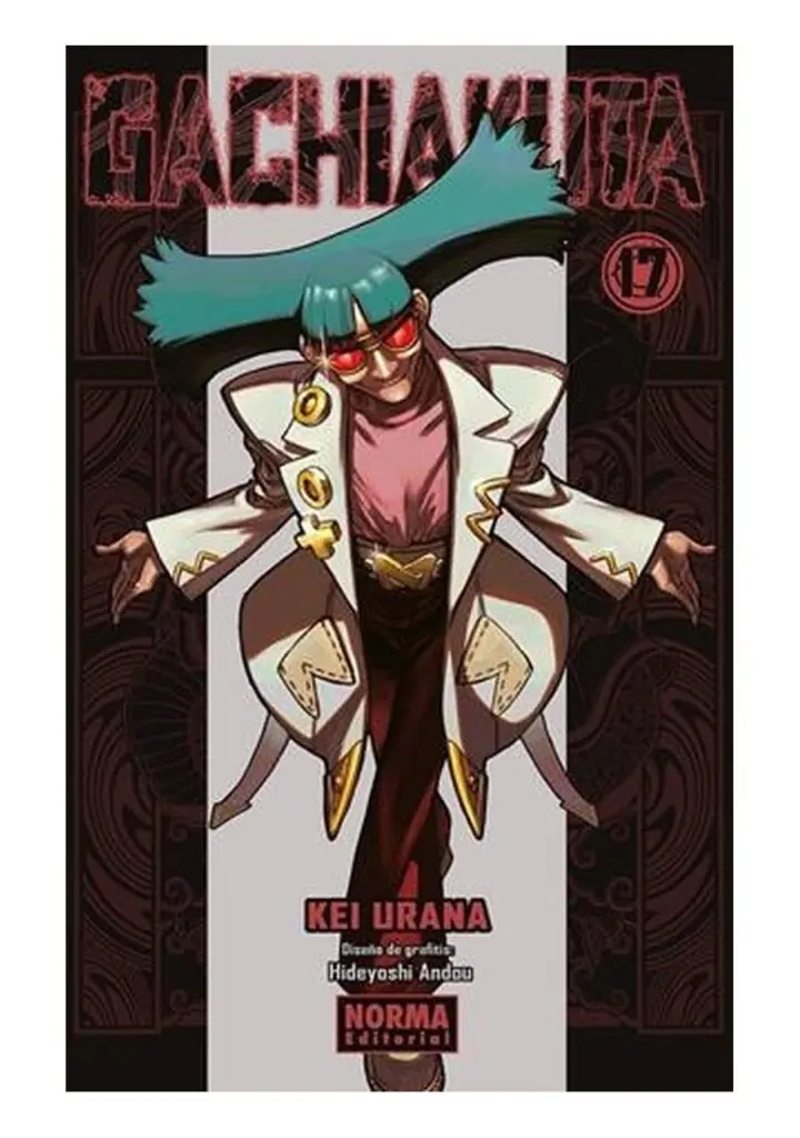 Portada del tomo 17 de Gachiakuta de Norma Editorial, con un personaje de pelo verde azulado, lentes rojos y abrigo blanco