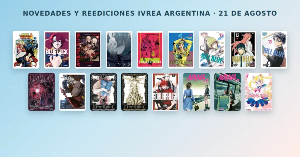 Novedades y reediciones Ivrea Argentina — 21 de agosto