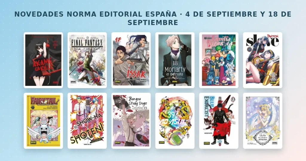 Novedades Norma Editorial España — 4 de septiembre y 18 de septiembre