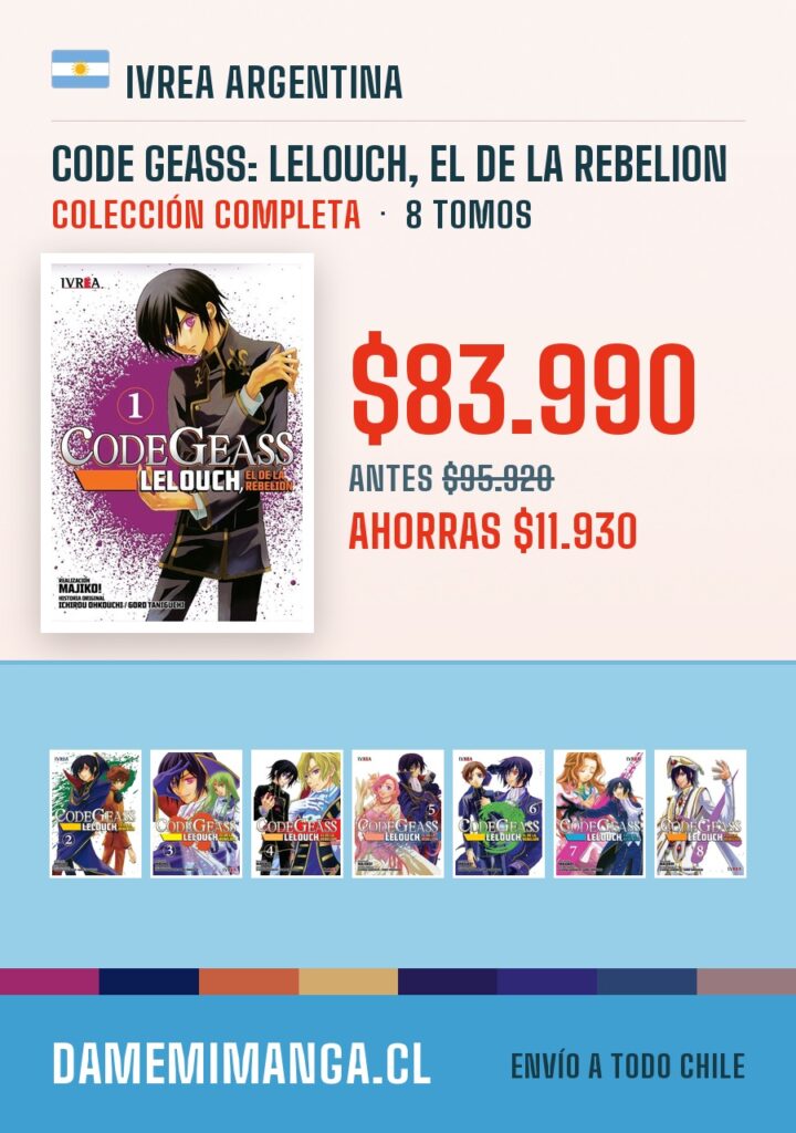 Code Geass: Lelouch, El De La Rebelion Colección Completa (8 tomos) – Ivrea Argentina