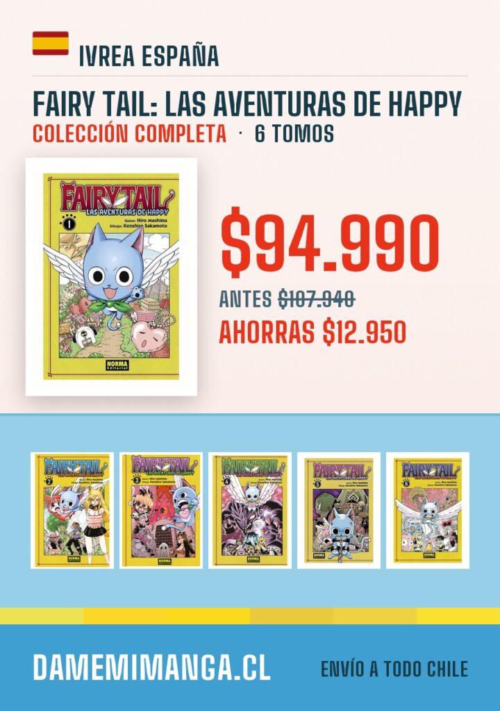 Fairy Tail: Las aventuras de Happy Colección Completa (6 tomos) – Ivrea España