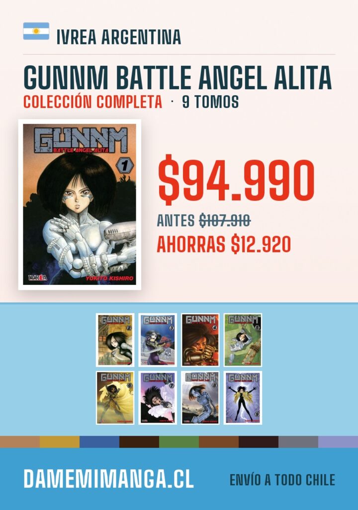 Gunnm Battle Angel Alita Colección Completa (9 tomos) – Ivrea Argentina