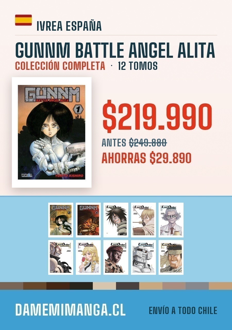 Gunnm Battle Angel Alita Colección Completa (12 tomos) – Ivrea España