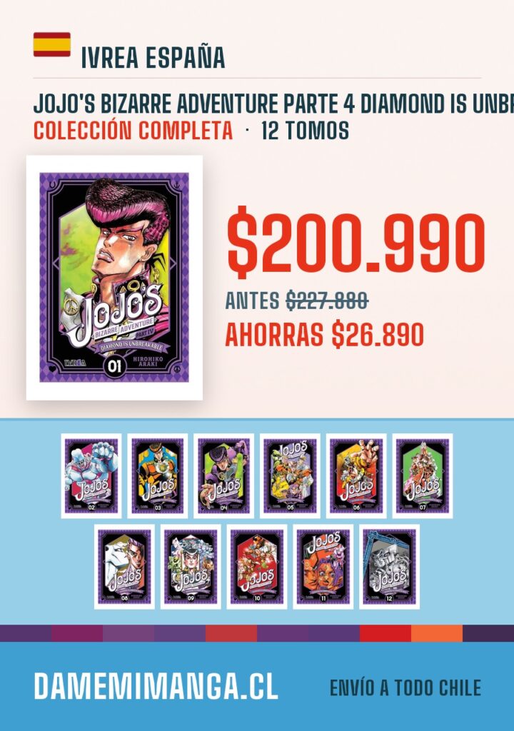 JoJo's Bizarre Adventure Parte 4 Diamond Is Unbreakable Colección Completa (12 tomos) – Ivrea España