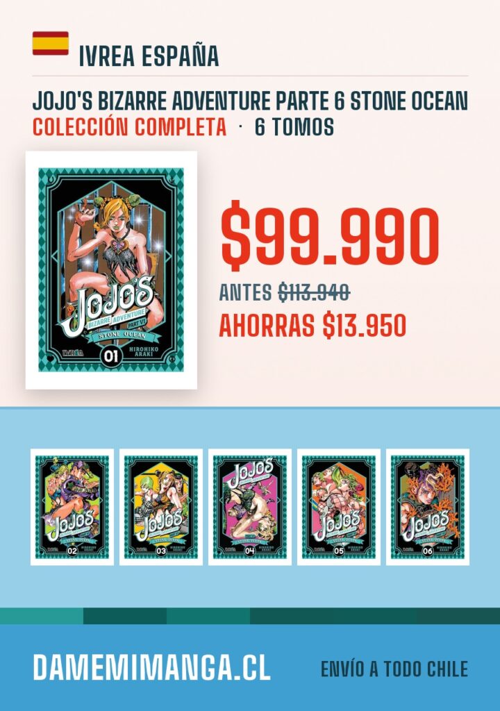JoJo's Bizarre Adventure Parte 6 Stone Ocean Colección Completa (6 tomos) – Ivrea España