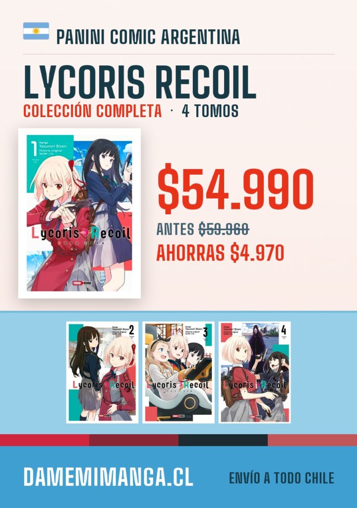Lycoris Recoil Colección Completa (4 tomos) – Panini Comic Argentina