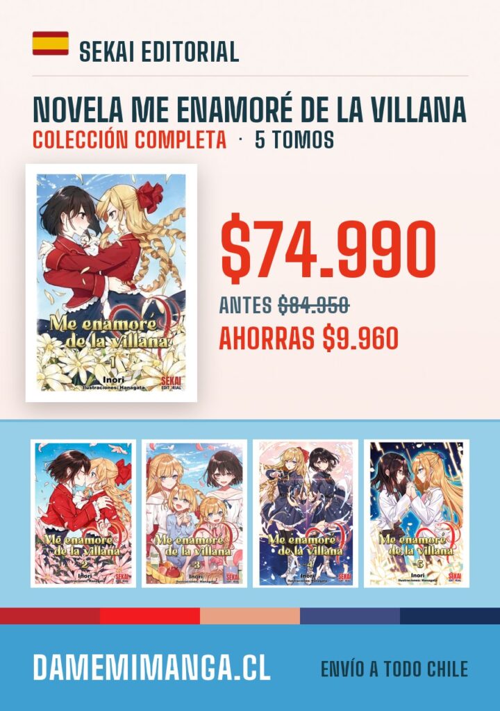 Novela Me enamoré de la villana Colección Completa (5 tomos) – Sekai Editorial