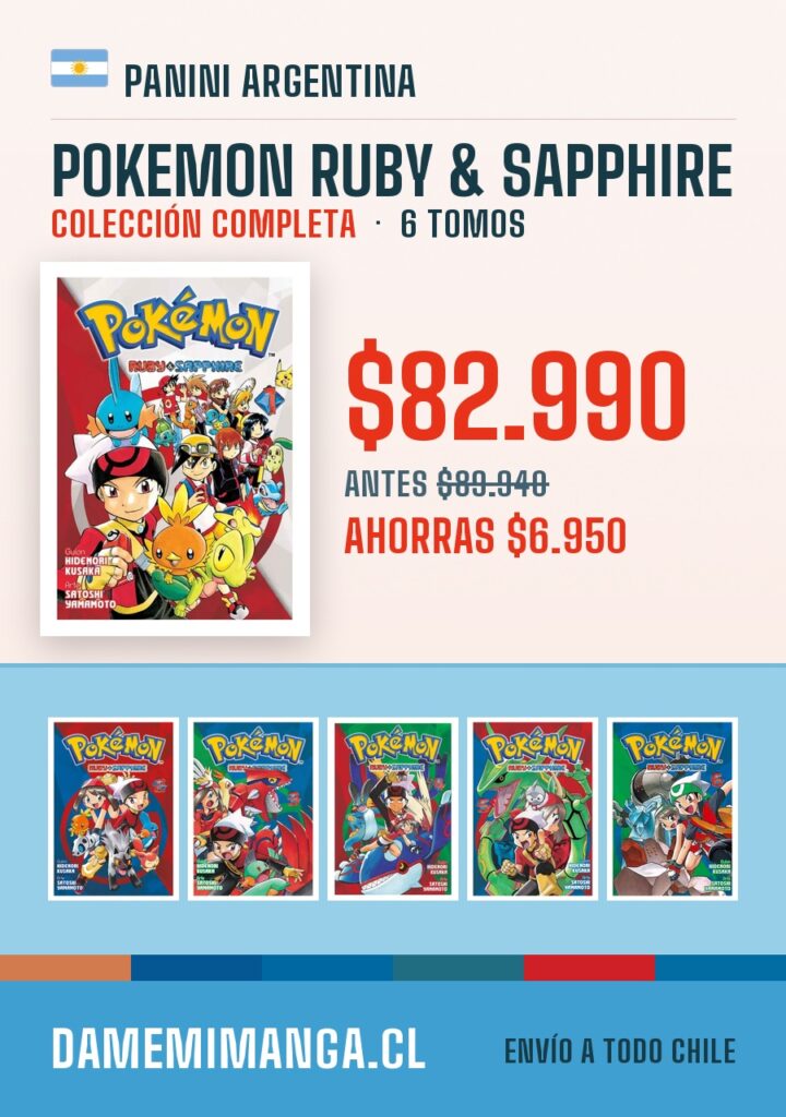 Pokemon Ruby & Sapphire Colección Completa (6 tomos) – Panini Argentina