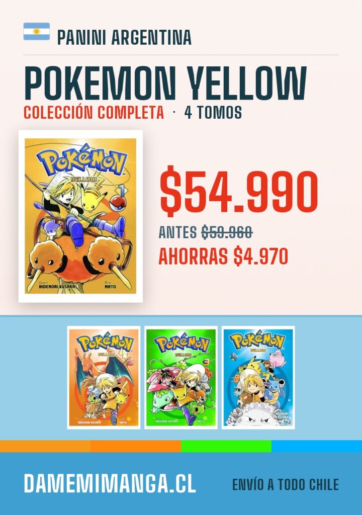 Pokemon Yellow Colección Completa (4 tomos) – Panini Argentina