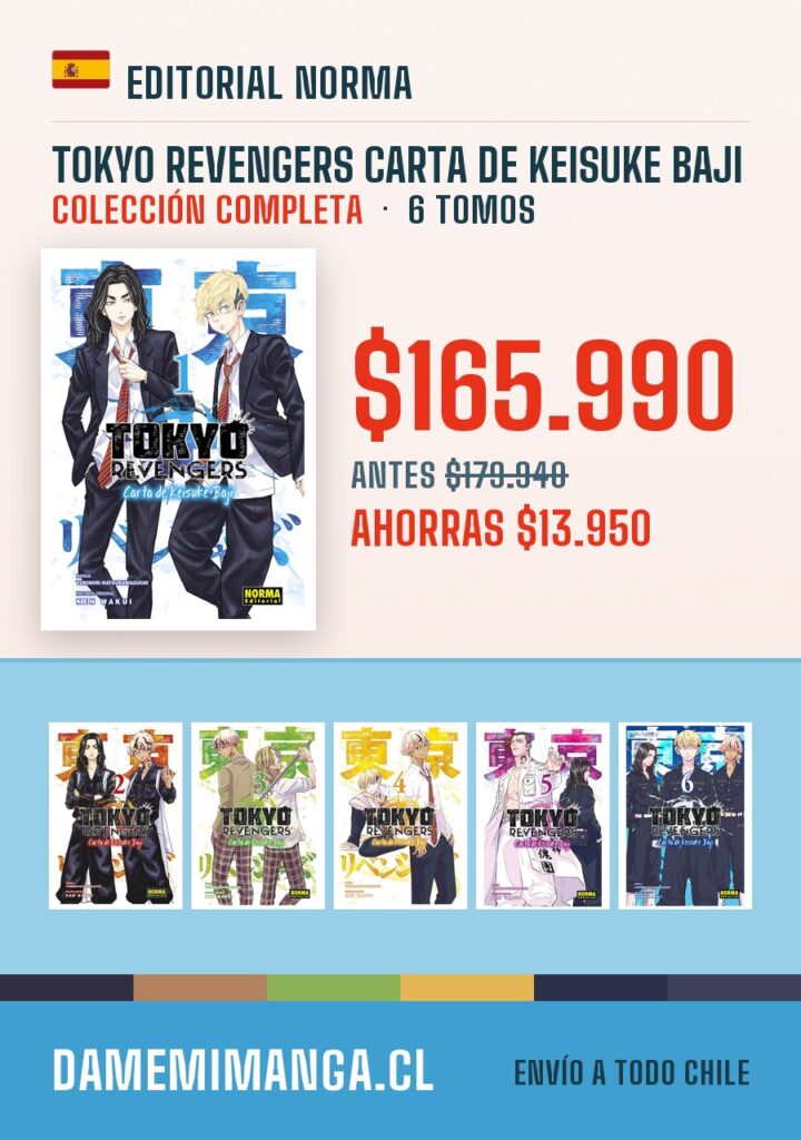 Tokyo Revengers Carta de Keisuke Baji Colección Completa (6 tomos) – Editorial Norma