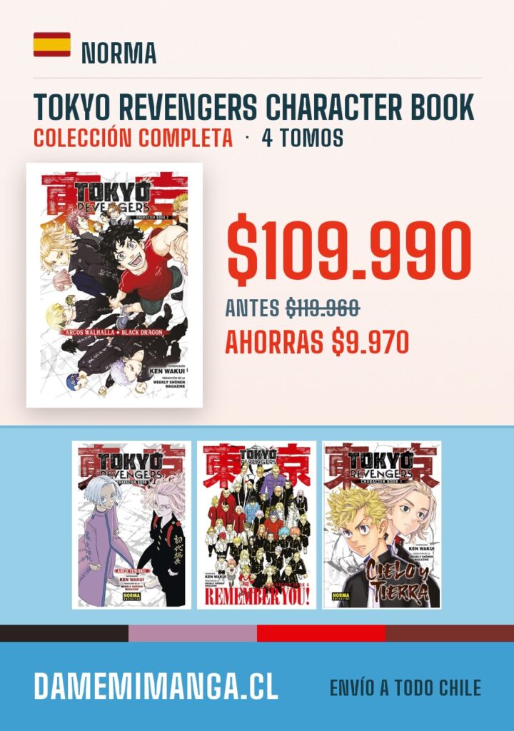 Tokyo Revengers Character Book Colección Completa (4 tomos) – Norma