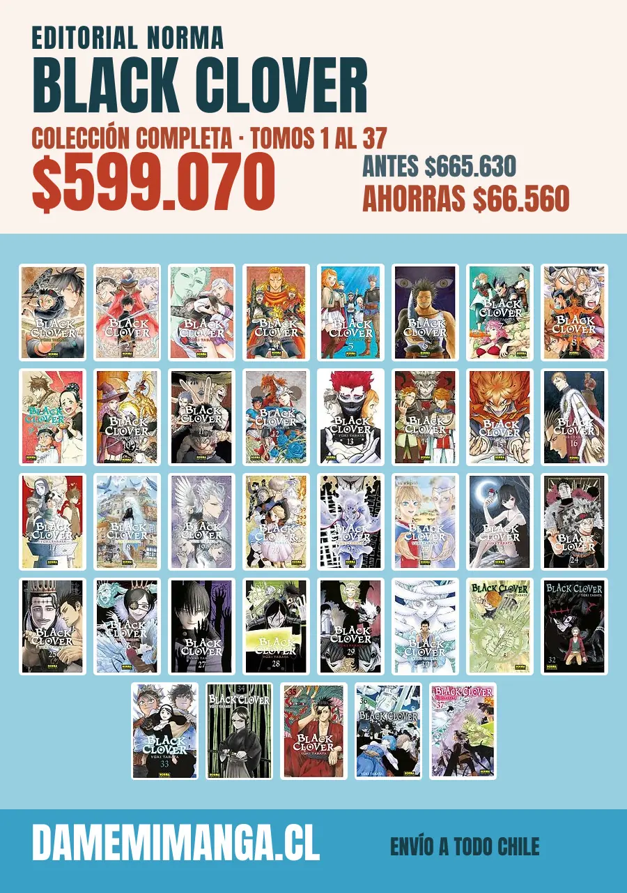 Black Clover Colección Completa (37 tomos) – Editorial Norma