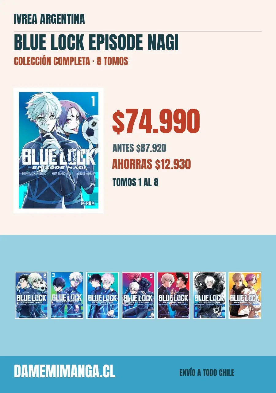 Blue Lock Episode Nagi Colección Completa (8 tomos) – Ivrea Argentina
