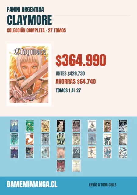 Claymore Colección Completa (27 tomos) – Panini Argentina