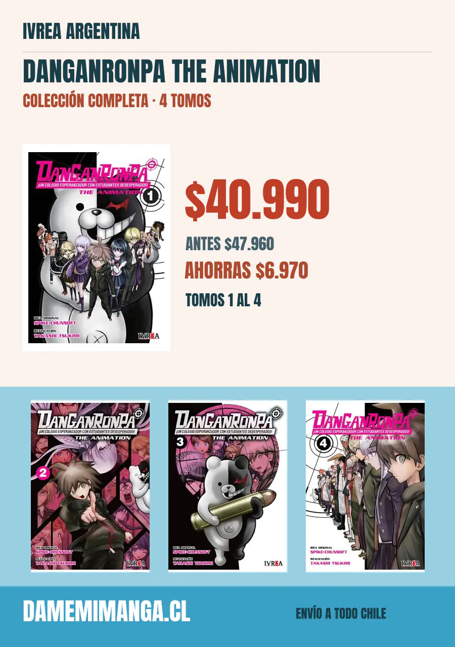 Danganronpa The Animation Colección Completa (4 tomos) – Ivrea Argentina