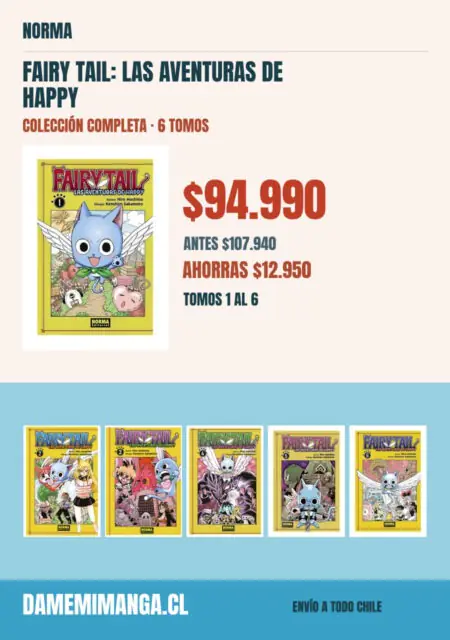 Fairy Tail: Las aventuras de Happy Colección Completa (6 tomos) – Norma