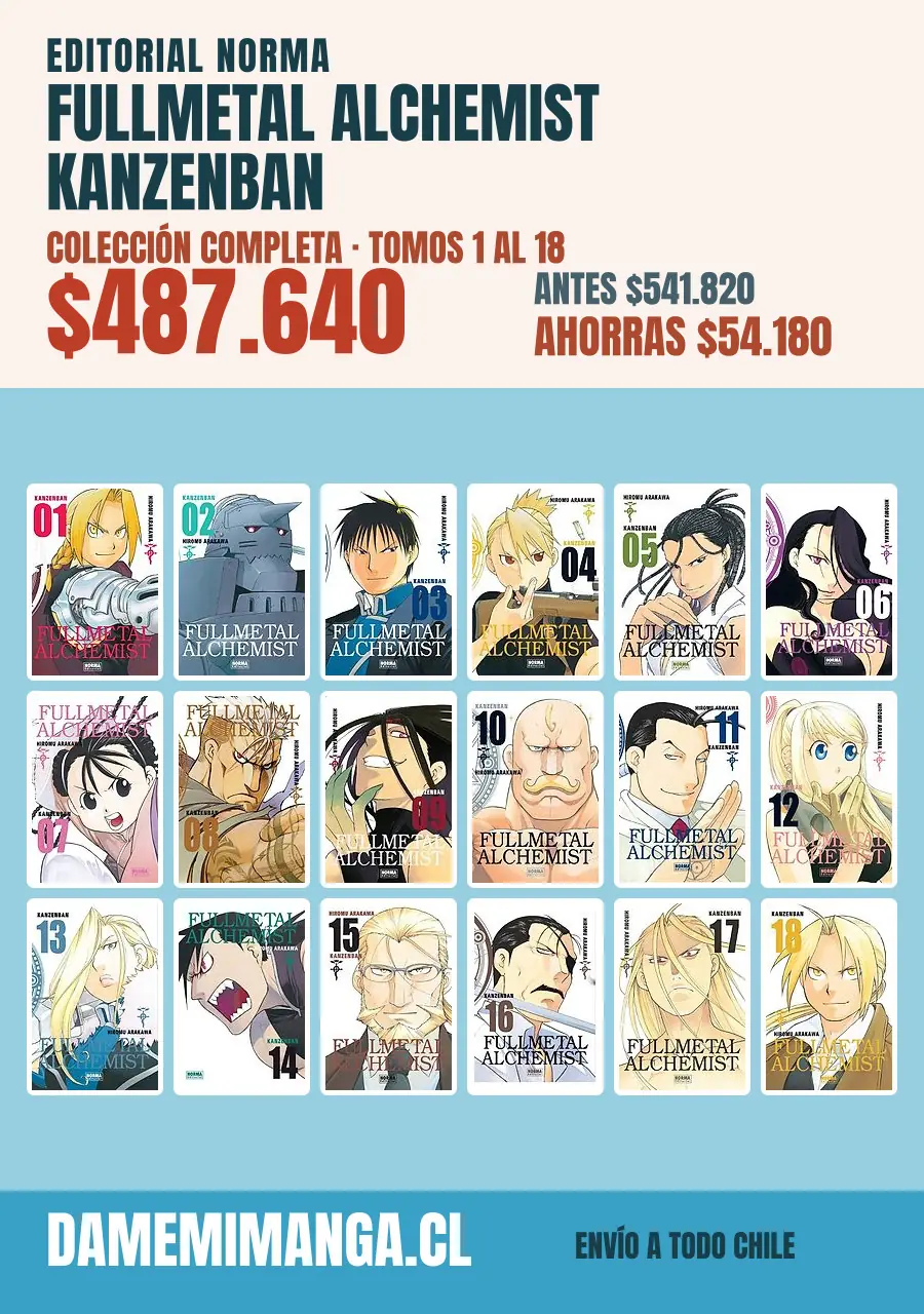 Fullmetal Alchemist Kanzenban Colección Completa (18 tomos) – Editorial Norma