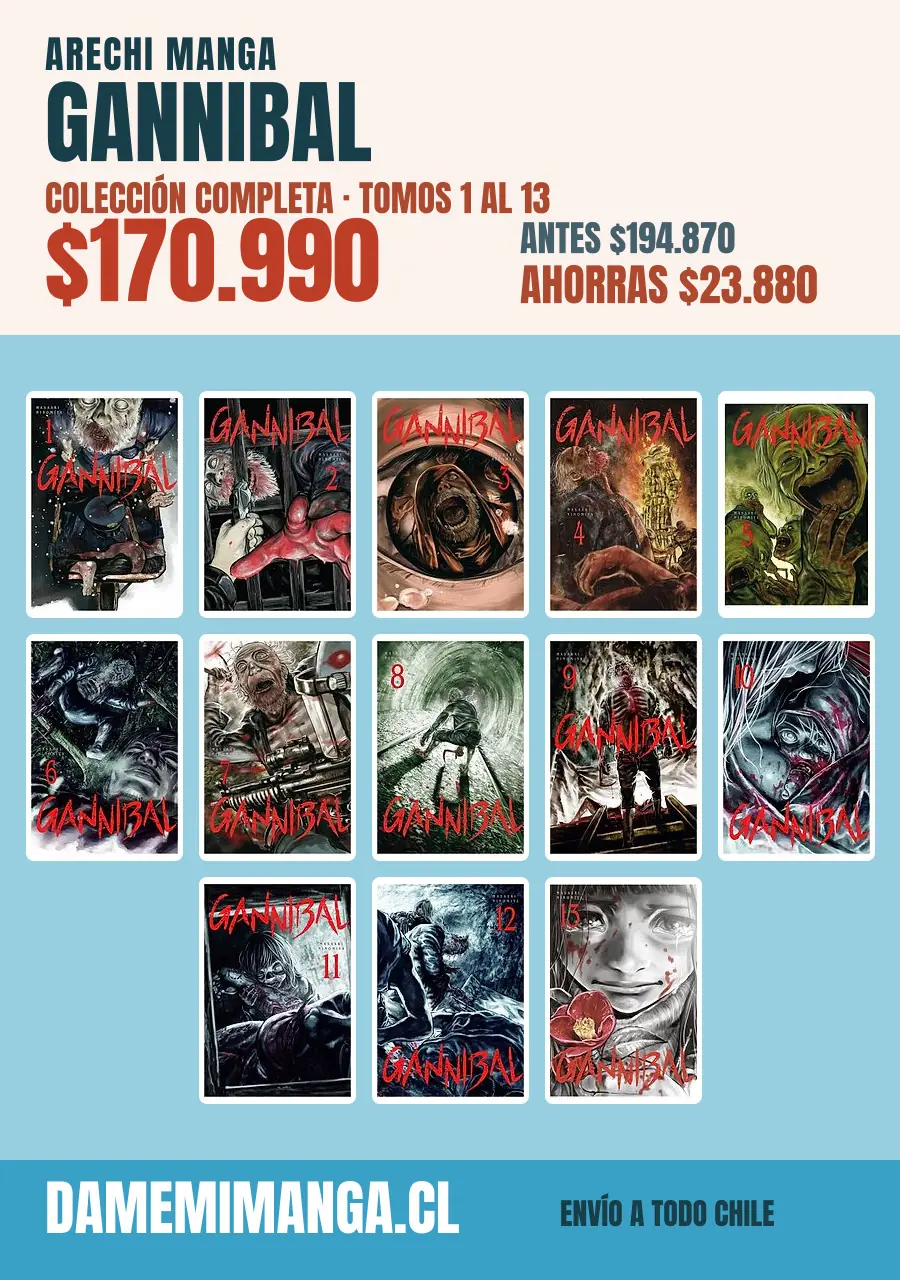 Gannibal Colección Completa (13 tomos) – Arechi Manga