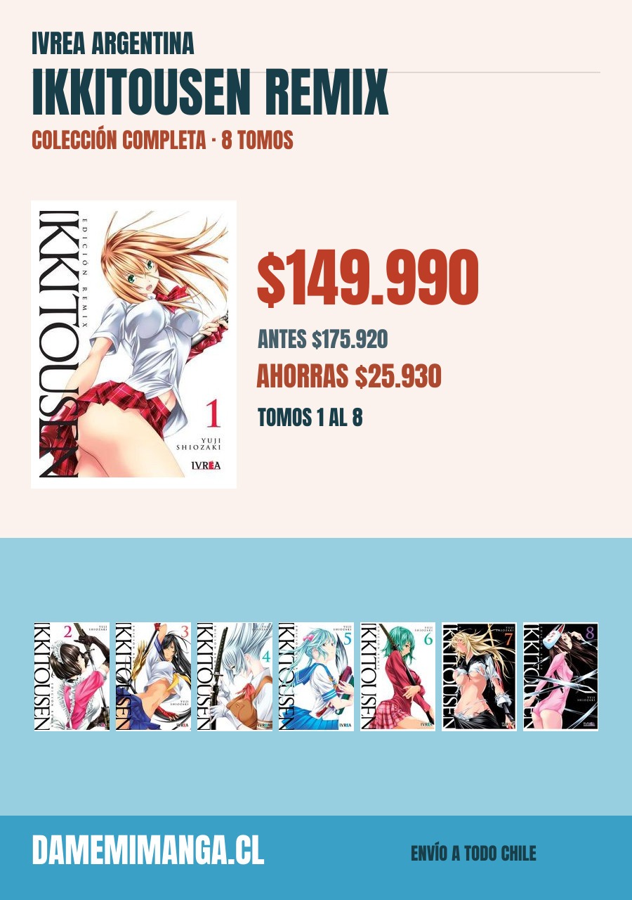 Ikkitousen Remix Colección Completa (8 tomos) – Ivrea Argentina