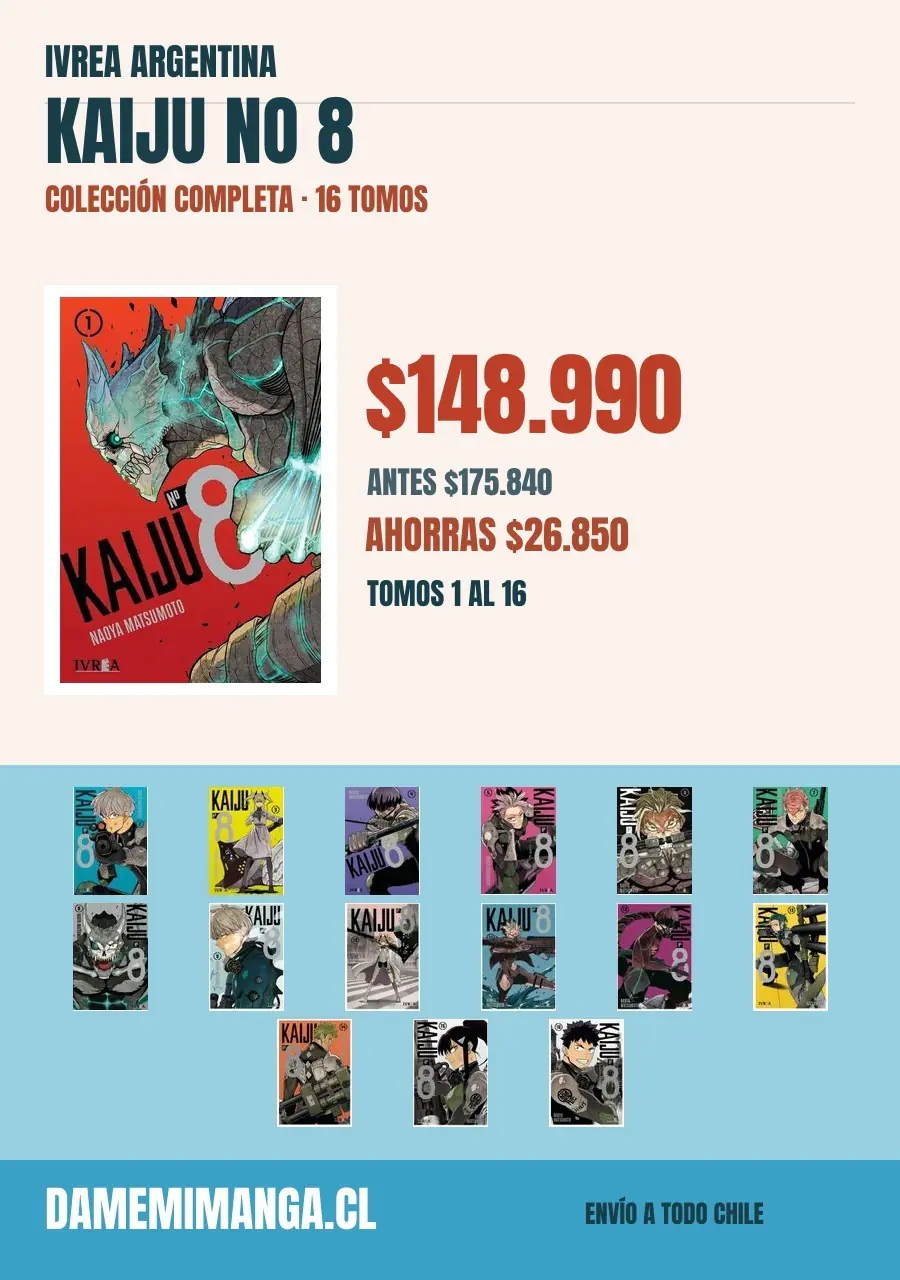 Kaiju No 8 Colección Completa (16 tomos) – Ivrea Argentina