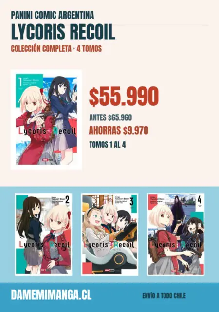 Lycoris Recoil Colección Completa (4 tomos) – Panini Comic Argentina