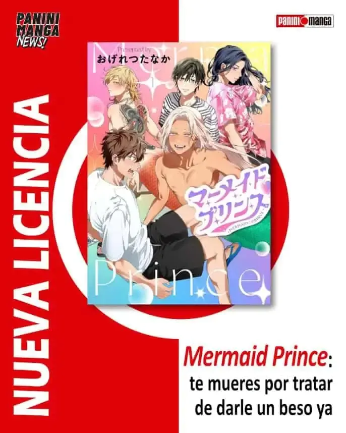 Gráfica oficial de Panini Manga que anuncia la nueva licencia Mermaid Prince con la portada japonesa del tomo 1