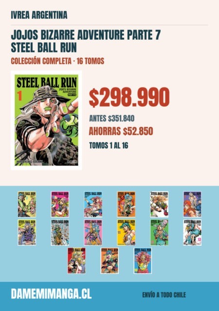 Jojos Bizarre Adventure Parte 7 Steel Ball Run Colección Completa (16 tomos) – Ivrea Argentina