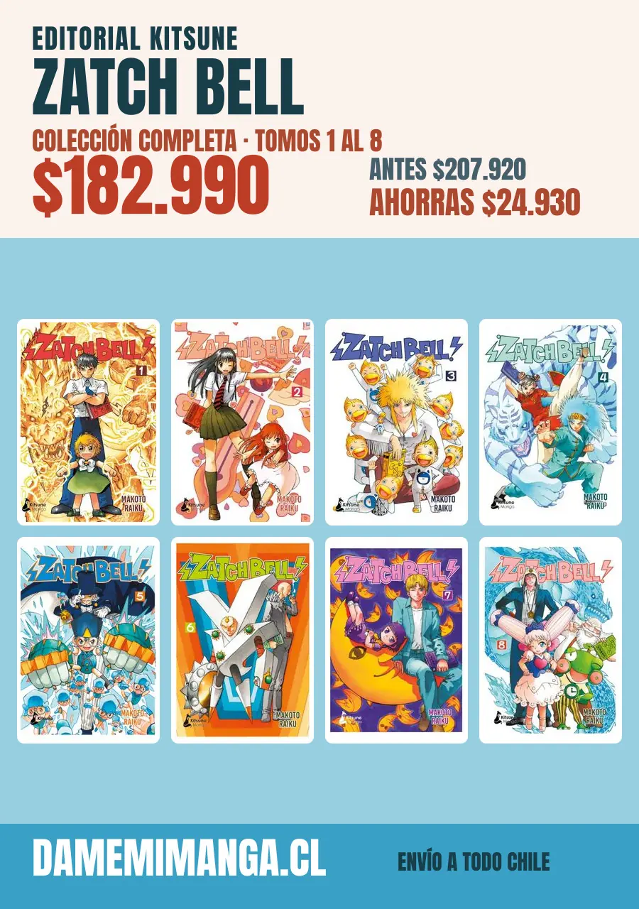 Zatch Bell Colección Completa (8 tomos) – Editorial Kitsune