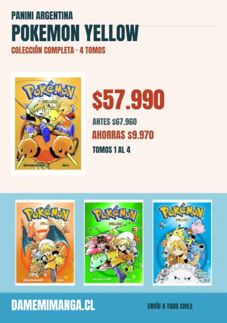 Pokemon Yellow Colección Completa (4 tomos) – Panini Argentina