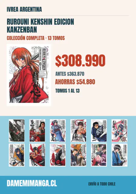 Rurouni Kenshin Edicion Kanzenban Colección Completa (13 tomos) – Ivrea Argentina
