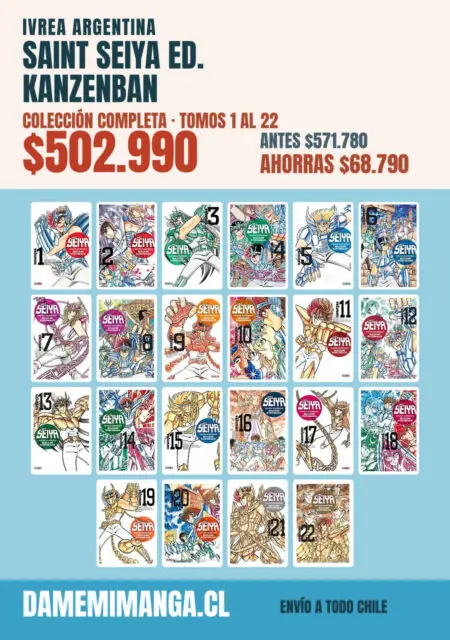 Saint Seiya Ed. Kanzenban Colección Completa (22 tomos) – Ivrea Argentina