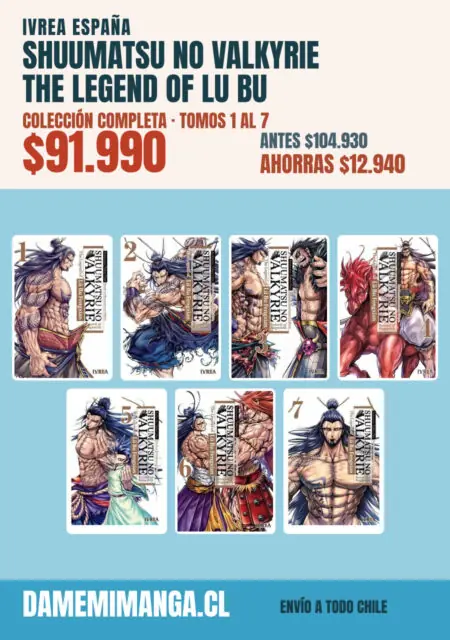 Shuumatsu no Valkyrie The Legend of lu bu Fengxian Colección Completa (7 tomos) – Ivrea España