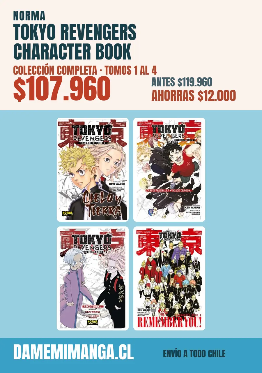 Tokyo Revengers Character Book Colección Completa (4 tomos) – Norma