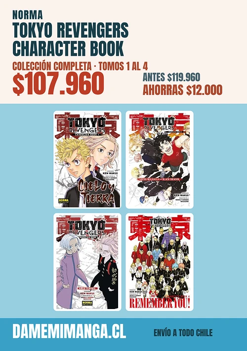 Tokyo Revengers Character Book Colección Completa (4 tomos) – Norma