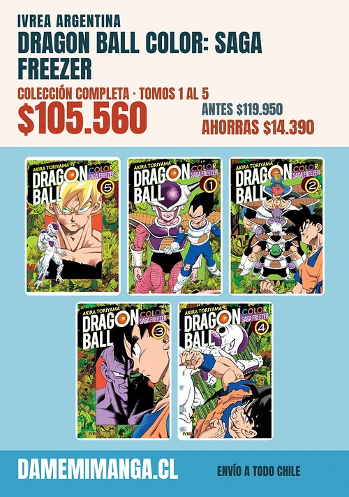 Dragon Ball Color: Saga Freezer Colección Completa (5 tomos) – Ivrea Argentina