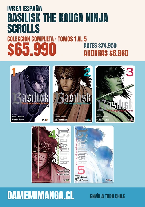 Basilisk The Kouga Ninja Scrolls Colección Completa (5 tomos) – Ivrea España