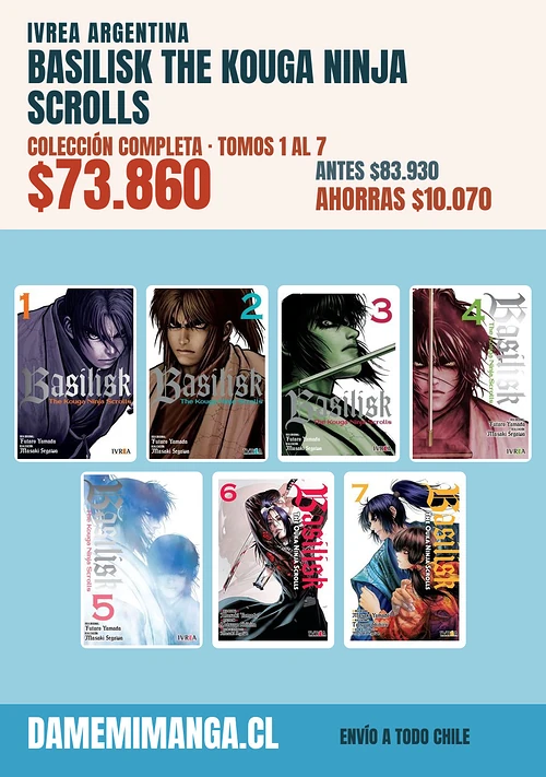Basilisk The Kouga Ninja Scrolls Colección Completa (7 tomos) – Ivrea Argentina