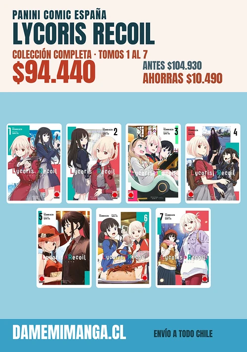 Lycoris Recoil Colección Completa (7 tomos) – Panini Comic España