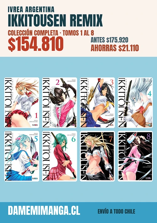 Ikkitousen Remix Colección Completa (8 tomos) – Ivrea Argentina