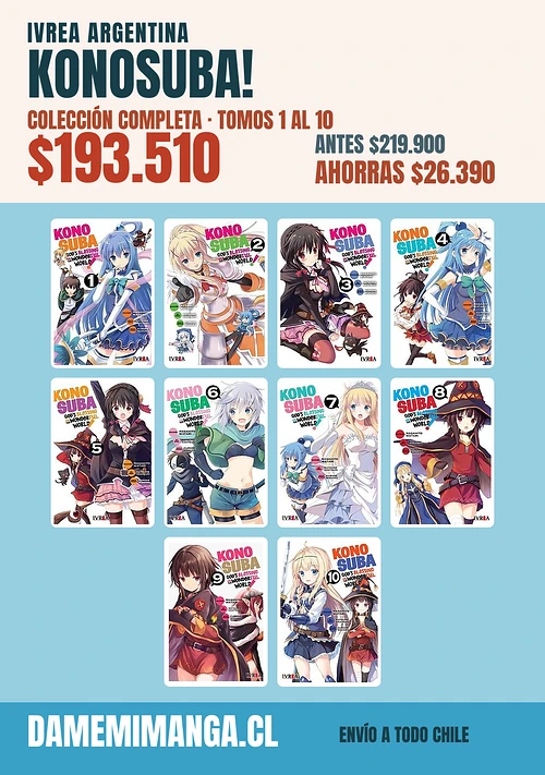 Konosuba! Colección Completa (10 tomos) – Ivrea Argentina