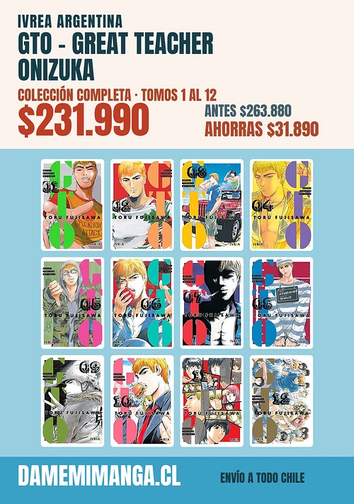 Gto - Great Teacher Onizuka Colección Completa (12 tomos) – Ivrea Argentina