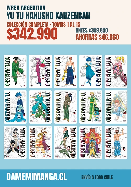 Yu Yu Hakusho Kanzenban Colección Completa (15 tomos) – Ivrea Argentina