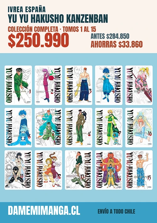 Yu Yu Hakusho Kanzenban Colección Completa (15 tomos) – Ivrea España