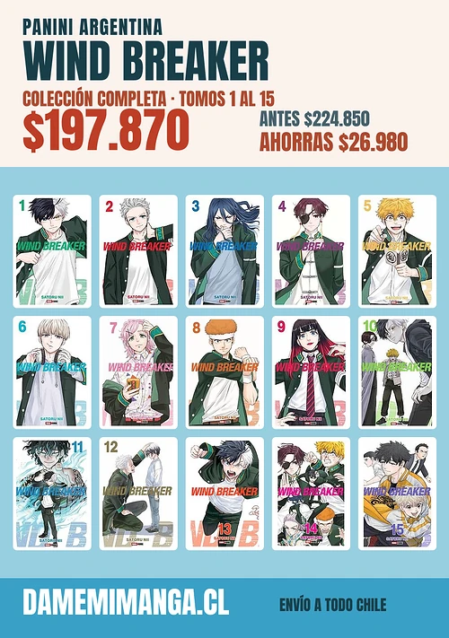 Wind Breaker Colección Completa (15 tomos) – Panini Argentina
