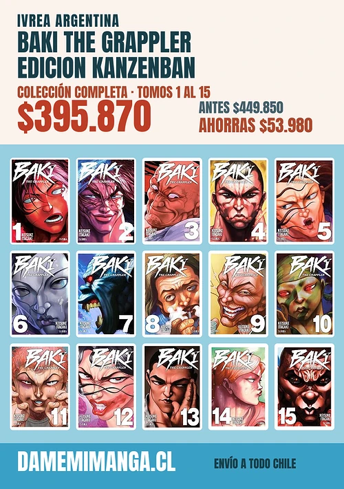 Baki The Grappler Edicion Kanzenban Colección Completa (15 tomos) – Ivrea Argentina
