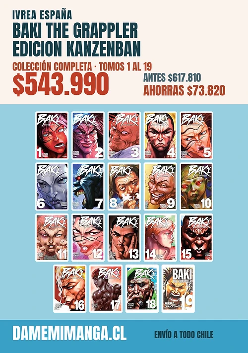Baki The Grappler Edicion Kanzenban Colección Completa (19 tomos) – Ivrea España