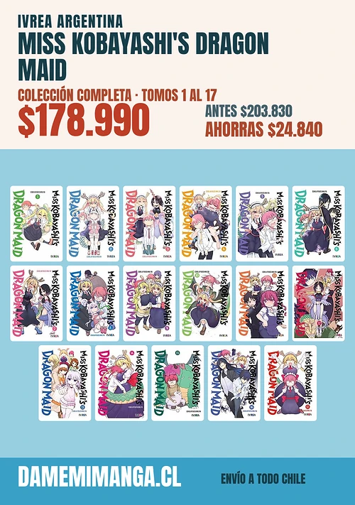 Miss Kobayashi's Dragon Maid Colección Completa (17 tomos) – Ivrea Argentina