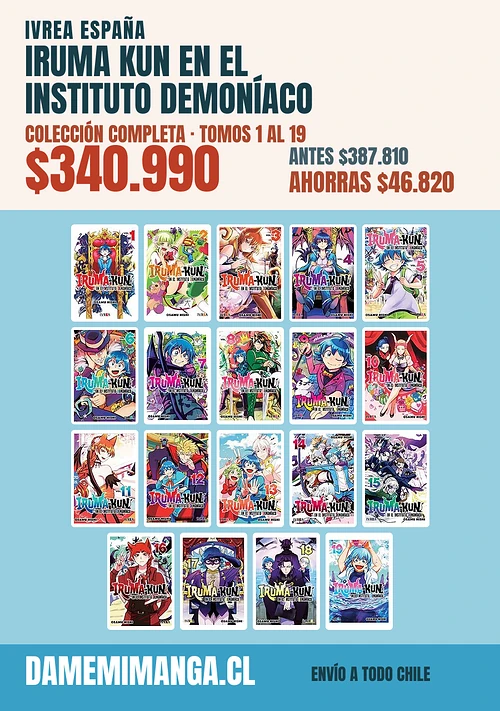 Iruma Kun En El Instituto Demoníaco Colección Completa (19 tomos) – Ivrea España